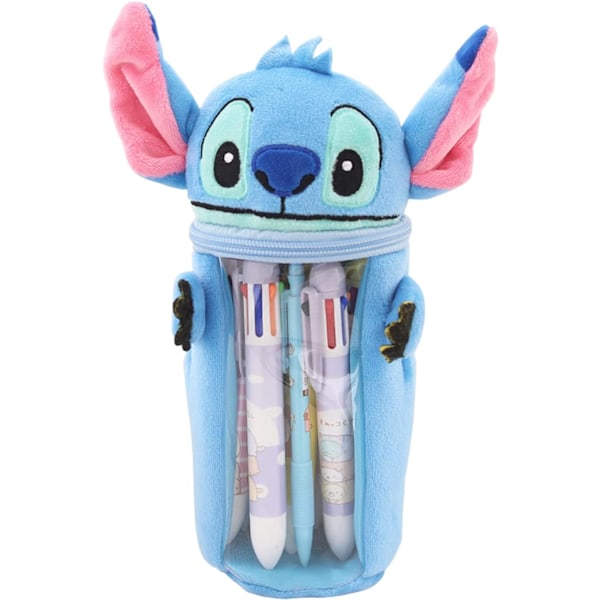 Stitch Pencil Case with with"See Through"Window Zipper Smoothy Pencil Case Makeup Bag Duarable School Stitch Pencil Case for Stationery Organizer Gift