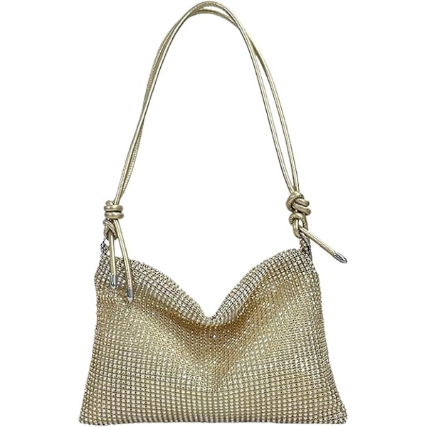 Rhinestone Clutch Partyväska, Elegant och Förfinad Partyväska för Kvinnor, Handväska för Kvinnor med Justerbar Axelrem, Klassisk och Mångsidig Silverväska A