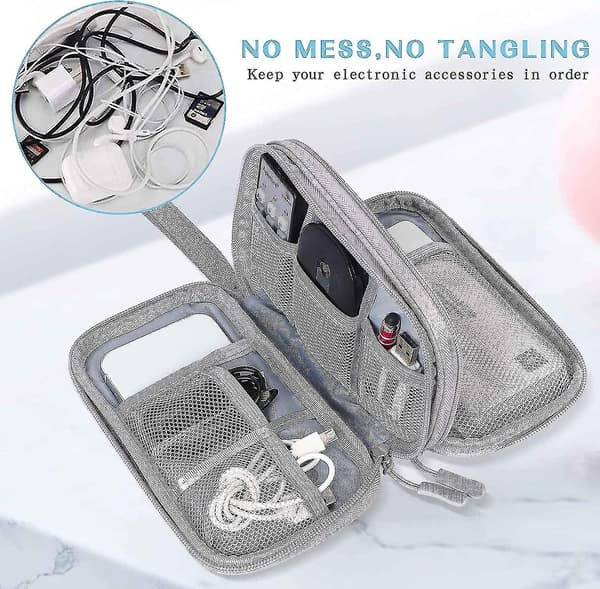 Elektronisk Organizer, Kabel Organizer Taske Elektronisk Tilbehør Etui White
