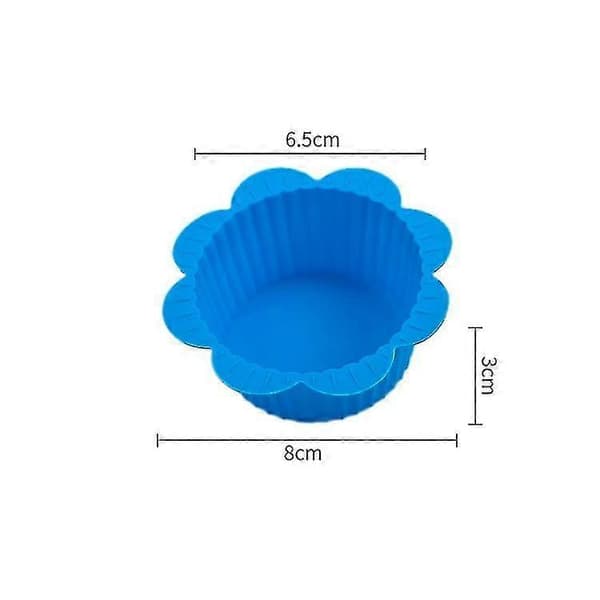 20 stk DIY Bakeform Makron Blonder Form Silikon Kakekopp Pudding Eggterte Muffinsform, Farger sendes tilfeldig