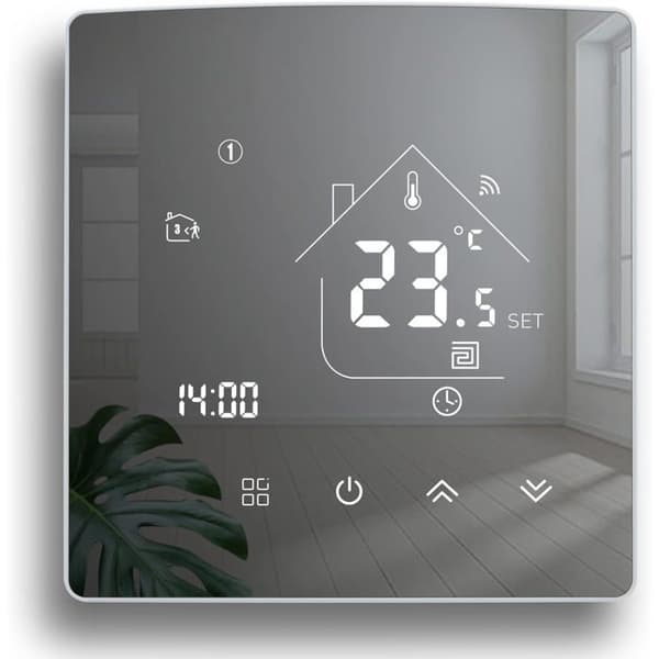 Tuya WiFi Smart Termostat, Romtemperaturregulator, Programmerbar, Kompatibel med Alexa og Google Home, 3 A