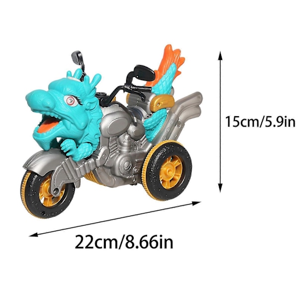 Dinosaur Motorcykel Drengegaver Børnelegetøj Fjernstyret DIY Kreativ Deformation Billegetøj Green