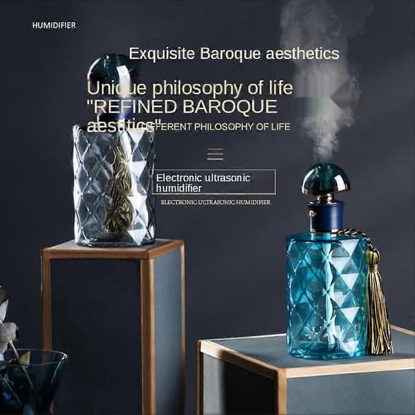Luftfuktare i glas för hushåll, retro liten aromdiffusor, parfymförstoftning, skrivbordsdekoration (E)