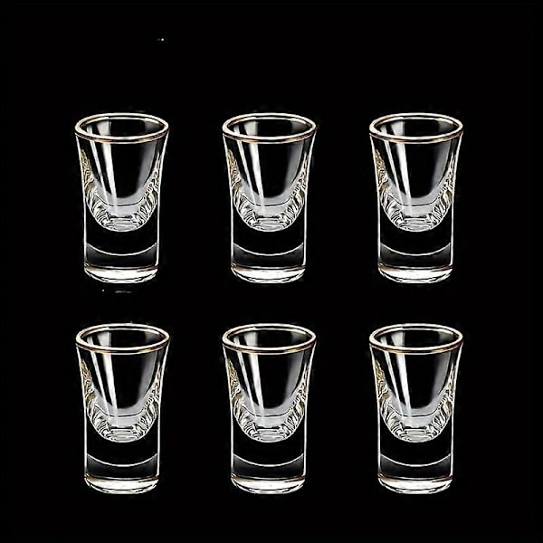 6 stk., 15 ml/0,5 oz Mini Shotsglas til Bar, Pub, Klub, Restaurant og Hjemmebrug - Perfekt til at Nyd dine Yndlingsdrinks