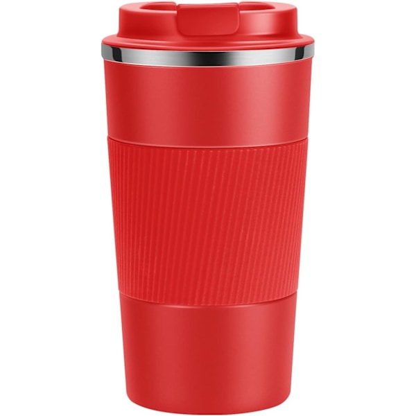 Resanvändbar Termosmugg Kaffe Koppar Vakuumisolering Rostfritt Stål Flask för Varma Kalla Drycker Red 380ml
