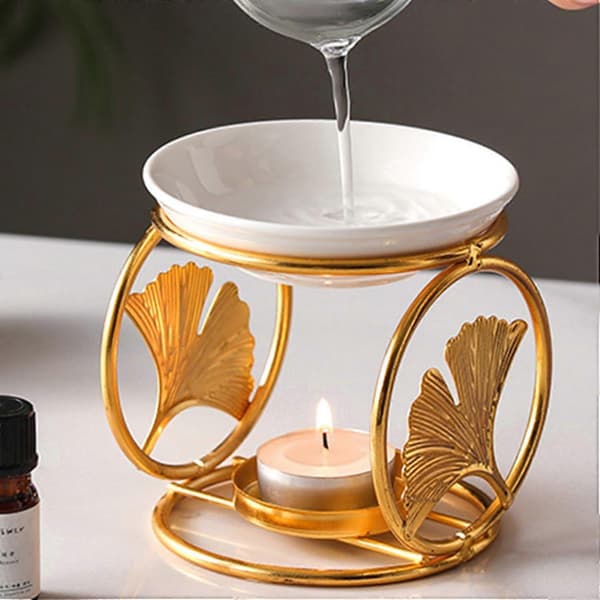 Temperatur essentiel oliebrænder keramisk diffuser for en luksuriøs duftoplevelse, bladeformede designs
