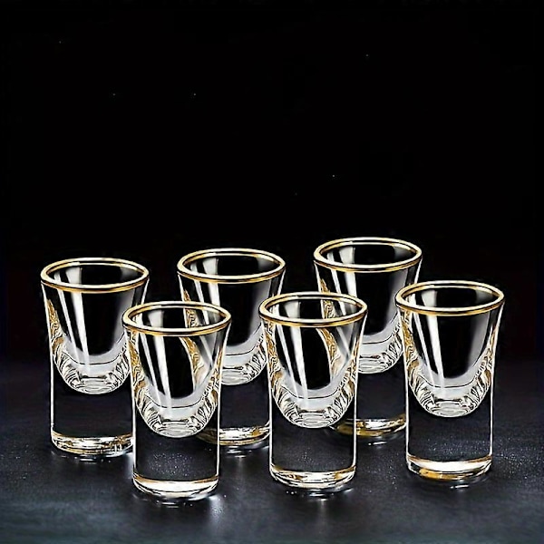 6 stk., 15 ml/0,5 oz Mini Shotsglas til Bar, Pub, Klub, Restaurant og Hjemmebrug - Perfekt til at Nyd dine Yndlingsdrinks