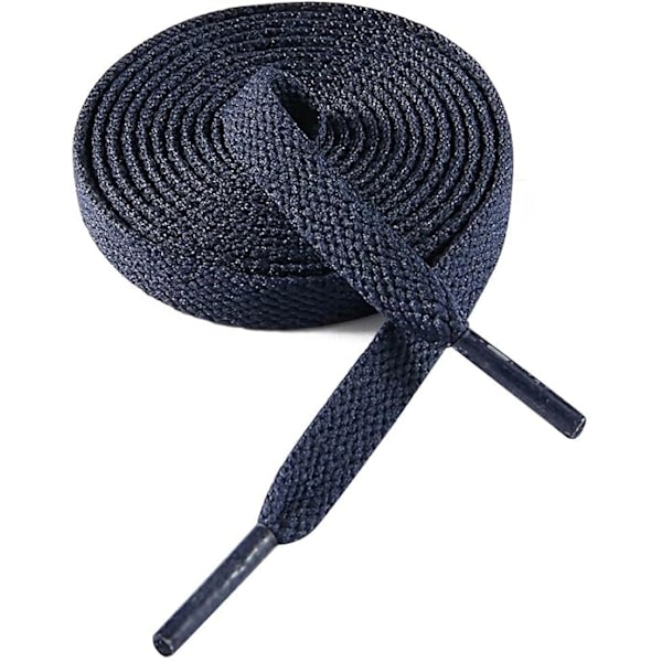 Flade Træningssko Snørebånd, 8mm Brede Skosnørebånd til Sneakers, Premium Træningssko Snørebånd, Udskiftninger til Atletiske Sports Snørebånd Navy Blue 39"（100cm）