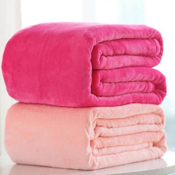 Polyester Mjuk Varm Enfärgad Filt Sovöverdrag Matta för Hem Sovrum Sängkläder