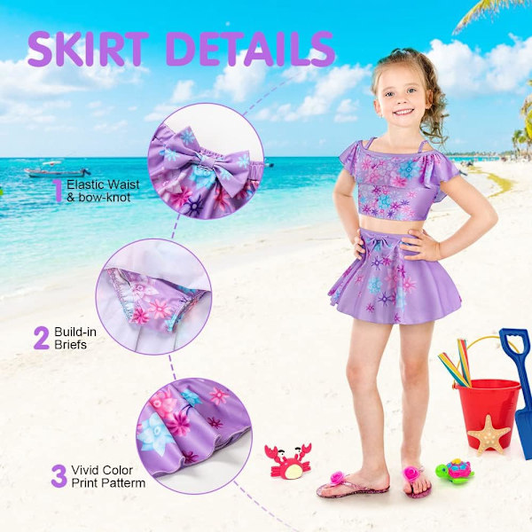 Isabella Badedrakt, Barn Tegneserie Bikini Badedrakt Prinsesse Badedrakt, Off Shoulder Ruffled Badedrakt Jenter Basseng Strand Ferie Vann Sport Surfing Isabella Swimwear 5-6  Years