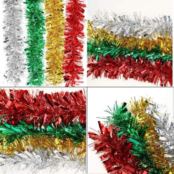 Glittergirlander til juletre for juletrepynt