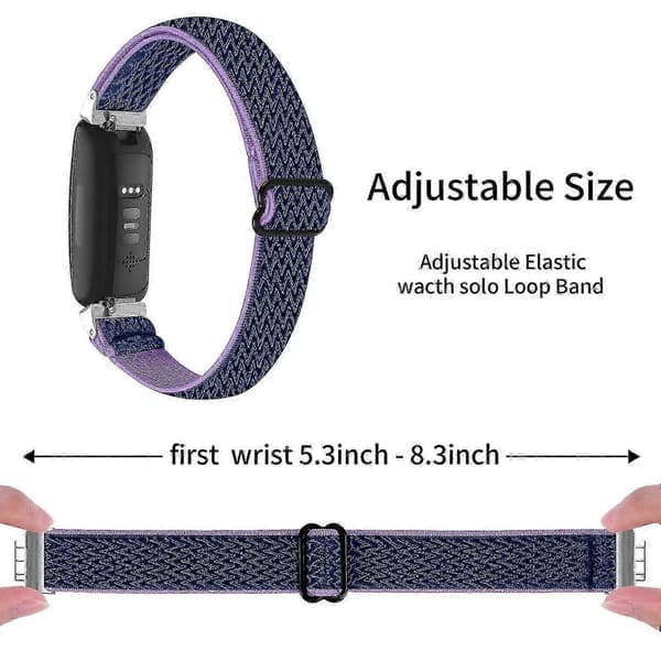 Til Fitbit Inspire 3 Wave Shape Vævet Nylon Smartwatch Rem Erstatningsarmbånd Multicolor Style F
