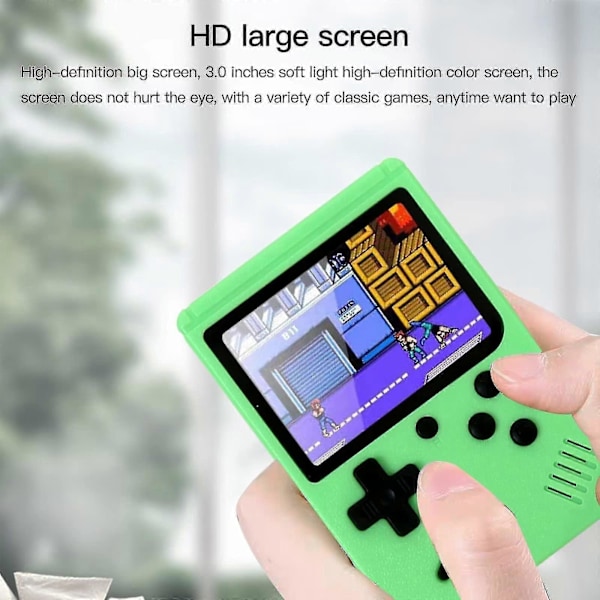 Inbyggd 500 Klassiska Spel Retro Videospelskonsol Barnpresent blue