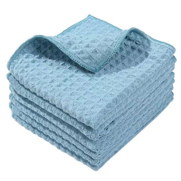 Mikrofiber Rengöringsduk Återanvändbar Multifunktionell Disktrasor Absorberande Kökshandduk För Hemmet Blue 1PCS 30x30cm