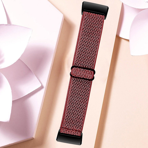 Elastiskt klockarmband för Fitbit Charge 3/3 SE/4, justerbart armband med svart kontakt Red Style B Fitbit Charge 3