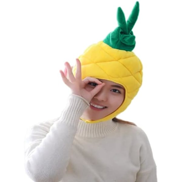 Rolig Hatt Nyhet Hatt Söt Plysch Ananas Hatt Huvudbonad Maskeraddräkt Hatt Kostymhatt Nyhet Maskeraddräkt Fest Hatt Keps Huvudbonad Cosplay Kostym Yellow