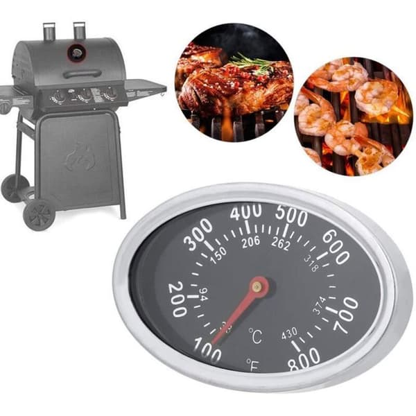 Grillrøykertermometer, urskive, grilltemperaturmåler, kullgassgrill varmeindikator