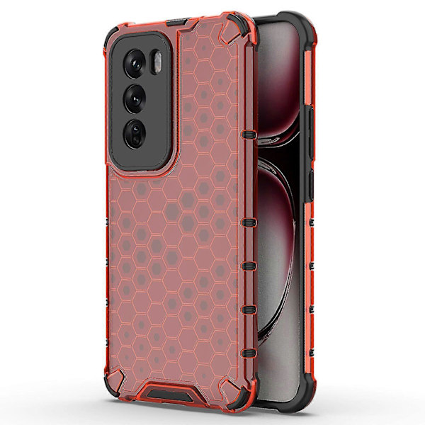 Mobilfodral för Oppo Reno12 5G - PC+TPU, Honungskaka-design, Stötdämpande Red