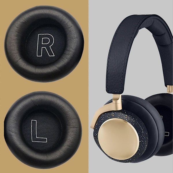 1 Par Hodetelefonputer Vanntett Utskiftbar Pustende Myke Øreputer for B&O Beoplay HX H7 H9 H9i Gen3 Black