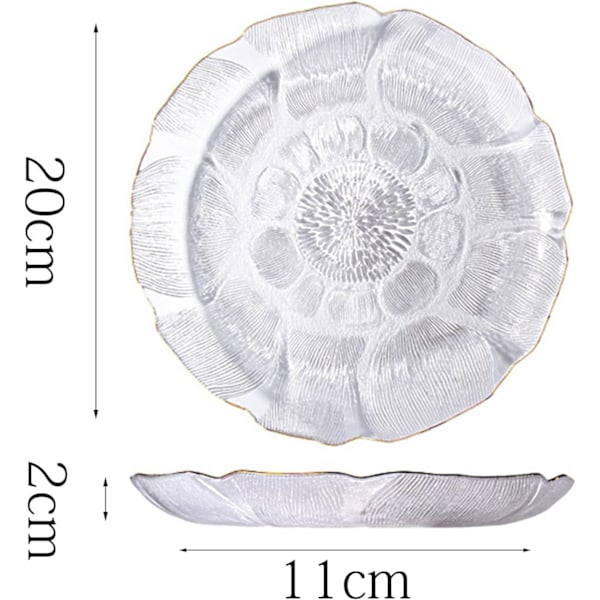 Glas Krystal Frugtfad, Klar Serveringsfad, Lotus Form Spisefad Multifunktionel Bakke Snack Slik Dekorativt Fad White