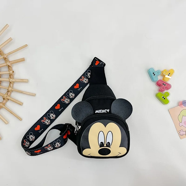 Liten Ryggsäck för Pojkar och Flickor, Reseaxelväska, Messenger-ryggsäck i Nylon med Dragkedja, Unisex-stil A