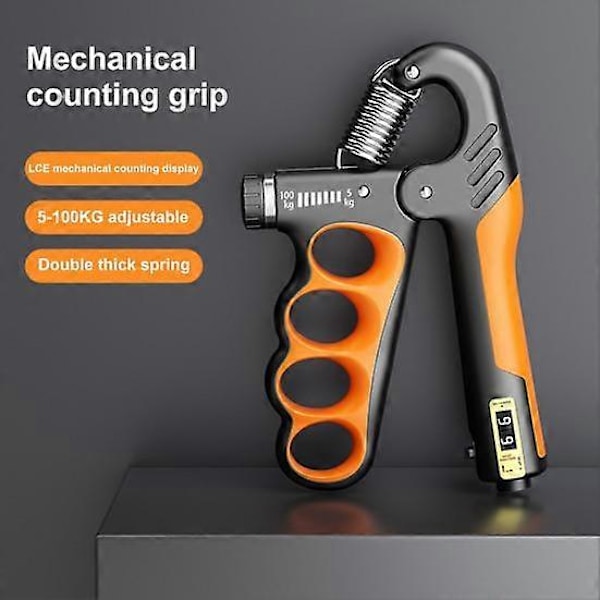 Grip Strength Trainer 5-100KG Mekanisk Underarms Tränare Räknare Män Kvinnor Justerbart Handgrepp Styrka red