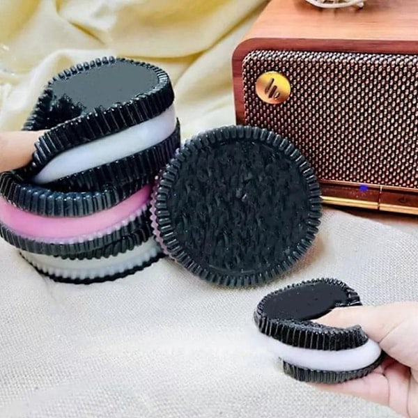 Stor Oreo Cookie Klemmelegetøj Mochi Taba Stressaflastende Legetøj Gave Pink Sandwich