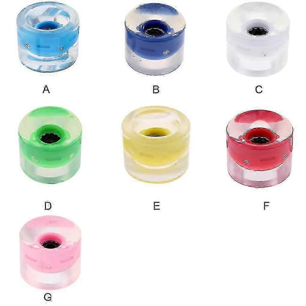 4st Skateboardhjul - PU Blinkande Rullar för Longboards White