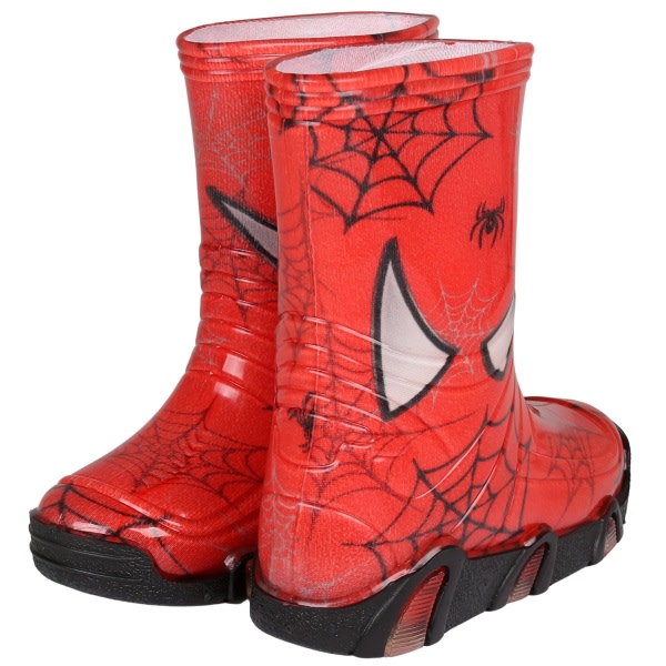 Røde gummistøvler for gutter med spindel, sklisikker såle ZETPOL 33,34