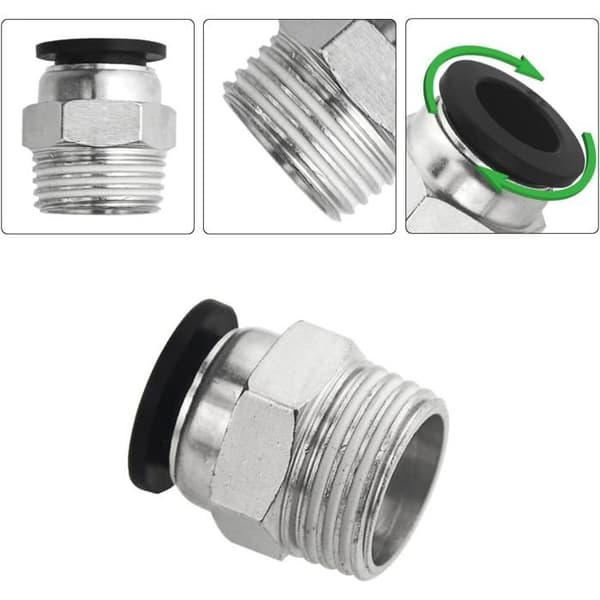 10-pak 1/2 NPT han 12 mm Push-to-Connect pneumatisk fitting PC12-N4 luftfitting til industriel kompressor
