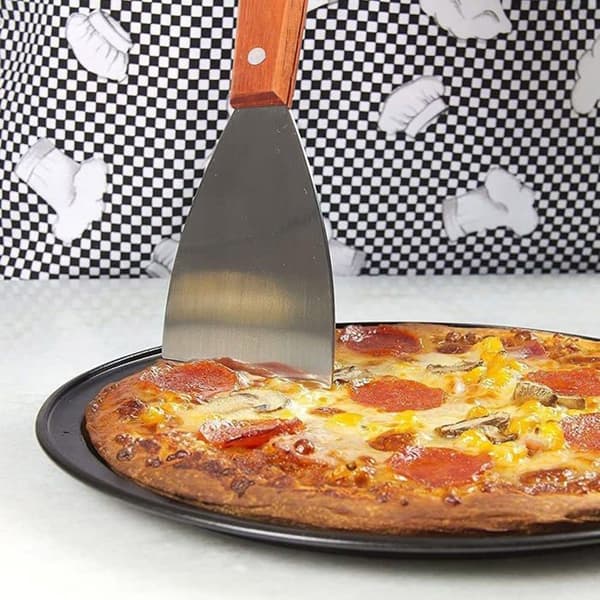 Profesjonell rektangulær stekespade i rustfritt stål - Trehåndtak - Grill
