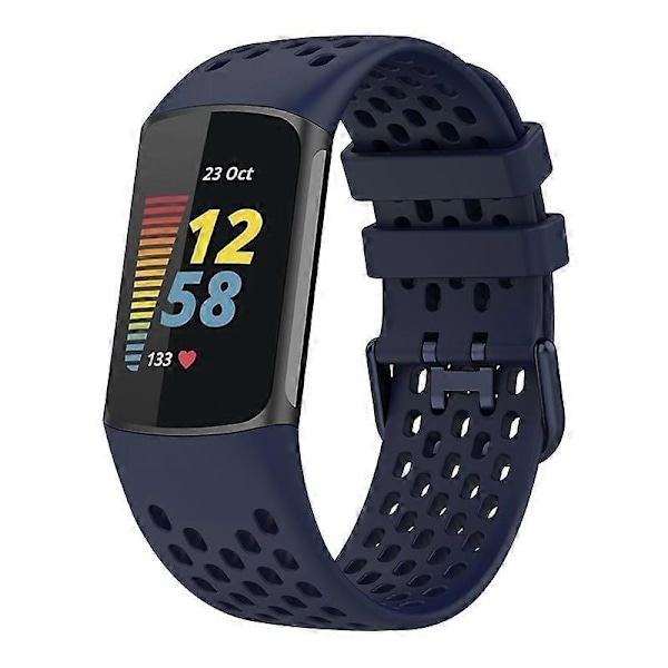 Blød Silikone Sports Udskiftningsurrem med Åndbare Huller til Fitbit Charge 6/5 Multicolor Style G