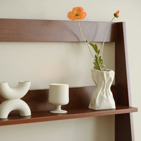 Blomvas - Keramik - Modern design - Vit - Liten vas för blomknoppar