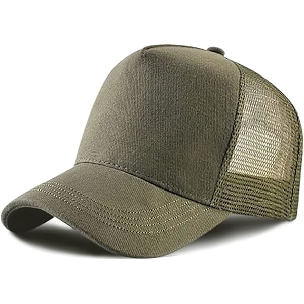 5-paneelinen baseball-lippis, verkkolippis, säädettävä snapback, yksiväriset verkkolippikset, unisex Ejercito verde
