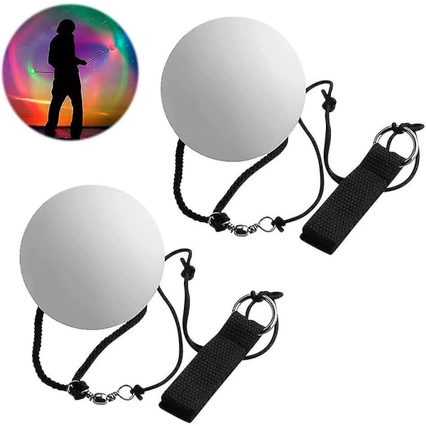 Led Poi-baller, sett med 2 Led Poi-jongleringsballer med regnbuefarger og strobeeffekt, Led Glow Poi-sett for nybegynnere og profesjonelle