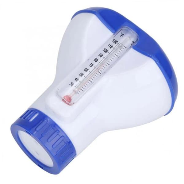Klor tablet dispenser til swimmingpools, flydende tabletholder til babybade termometer