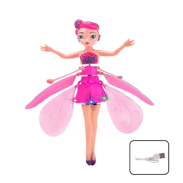Flygande Älvprinsessa Dockor Magisk Infraröd Induktionskontroll Flicka Leksak Födelsedagspresent Pink
