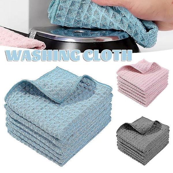 Mikrofiber Rengöringsduk Återanvändbar Multifunktionell Disktrasor Absorberande Kökshandduk För Hemmet Blue 6pcs 30x30cm