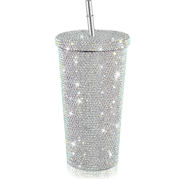 Bling Diamond Vandflaske med Glitter og Låg Multicolor