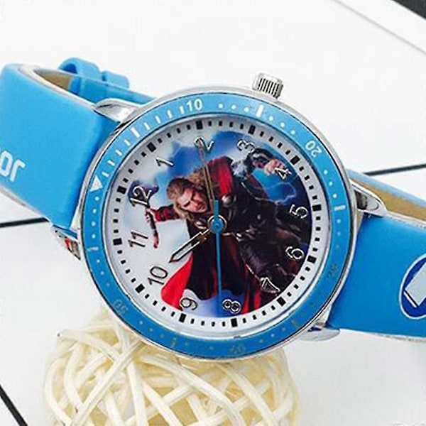 Barn Pojkar Spider-man Thor Hulk Quartz Klocka Superhjälte Tecknad Quartz Armbandsur Gåvor Blue