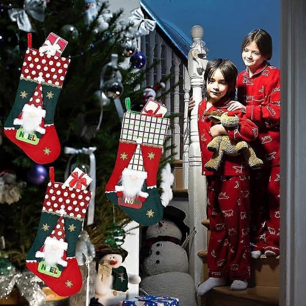 Julestrømper, julealfestrømpepynt til familieferie julepynt