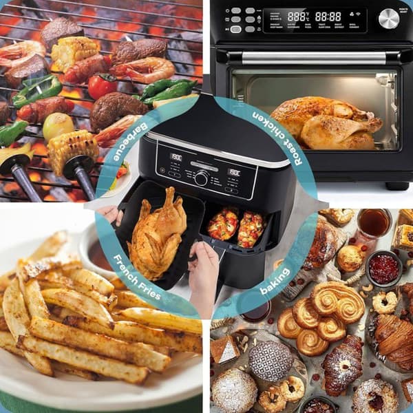 Airfryer koketallerken, 5-8 liter, silikonform, gjenbrukbart tilbehør, (2 stk)