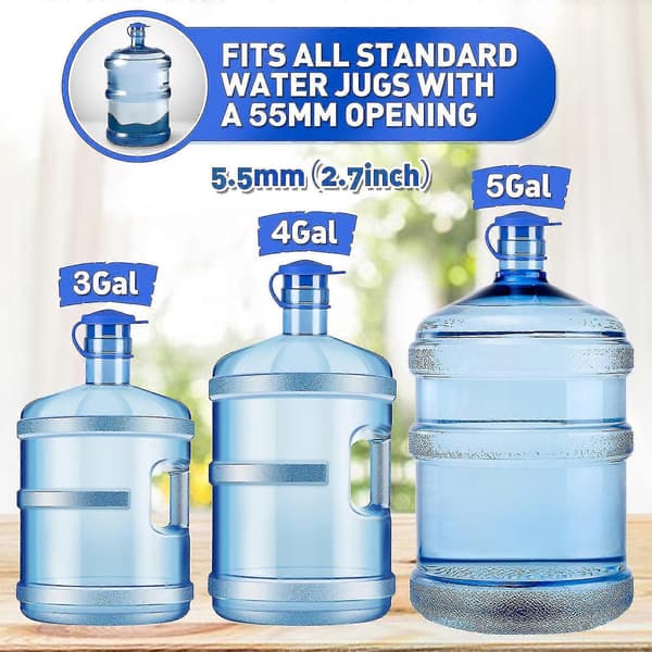 5 Gallon Vattenflaska Dunklock Återanvändbara Hållbara Silikon Spillsäkra Dunklock För 55mm Flaskor Endast Lock Bästa Presenten 2Pcs