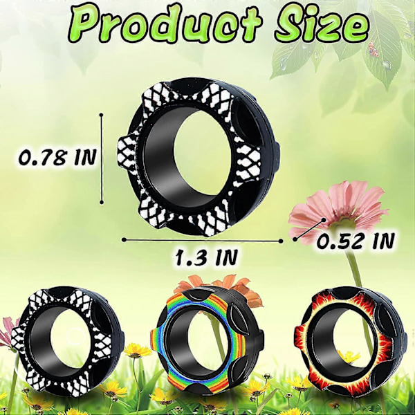 3 st Fidget Ring Leksaker, Färgglada Fidget Ring Leksaker, Perfekt för Att Lindra Ångest, för Pojkar/Flickor/Vuxna (3PC-Svart)