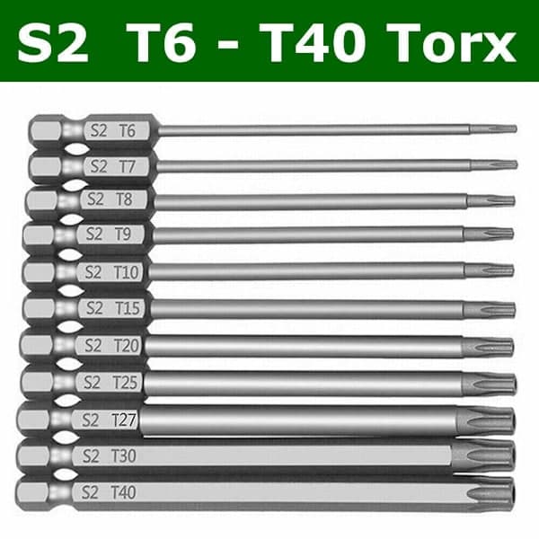 11-delars lång Torx Star Hex Security Bit Set Manipuleringssäker skruvmejselbitshål