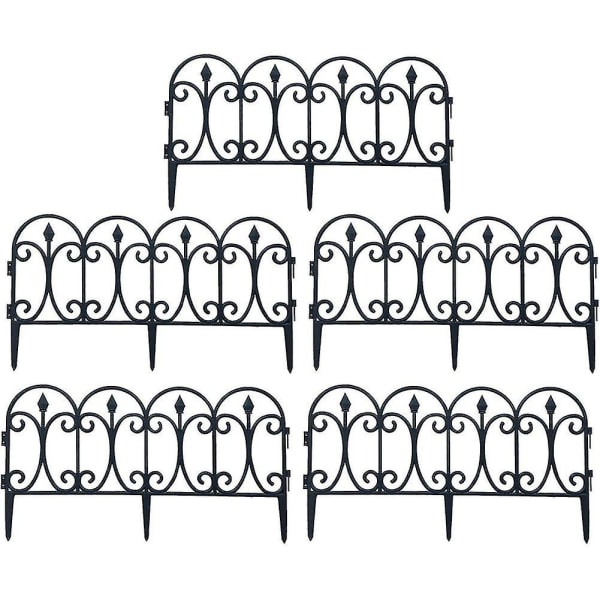 5 pakke dekorativ hagegjerde Rustfast jern Landskap Wire Folding Gjerdekant Patio Blomsterseng