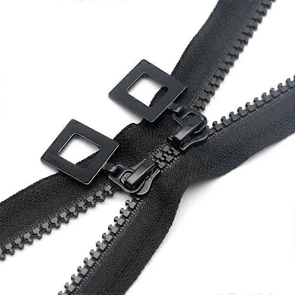 50/70/90/120/150CM Business Sort Dobbelt-skyder Resin Lynlås Rygsæk Dunjakke Taske Åben-ende Lynlås DIY Sy Tilbehør black 150cm