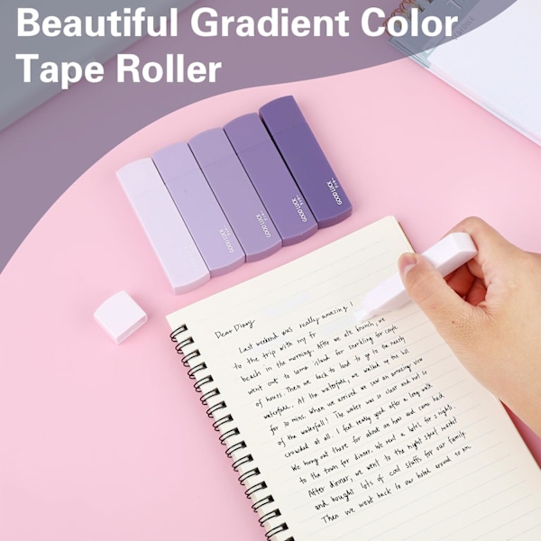 Små Hvid-Ud-Bånd, 6 stk. Tape Roller Instant Korrektionsbånd Mini Hvid-Ud-Bånd Sæt Sød Korrektionsruller til Studerende Kontorartikler Gradient Purple