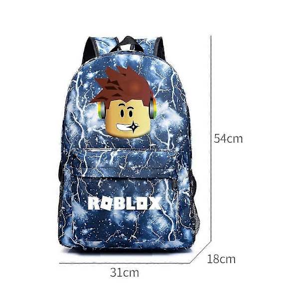 Roblox Ryggsäck för Barn, 3D-tryck Stor Kapacitet Skolväska, Ryggsäck för Pojkar Flickor Gamer Present