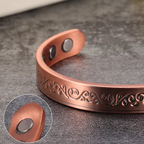Ren Koppar Magnetarmband Fördelar 8.3mm Justerbar Manschett Koppar Magnetarmband Artrit Smärtlindring Energiarmband Män 8.3mm  03